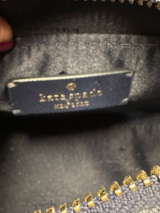 Kate Spade Madison Navy Blue Denim Floral Vase Embroidered Tote Crossbody Bag - Picture 11 of 13